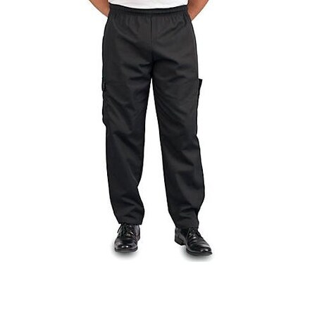 Kng Medium Black Baggy Cargo Chef Pants 1138M